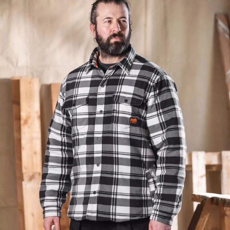 Scruffs Worker Padded Checked Shirt Black/White 5 Scruffs Worker Padded Checked Shirt Black/White - Image 3